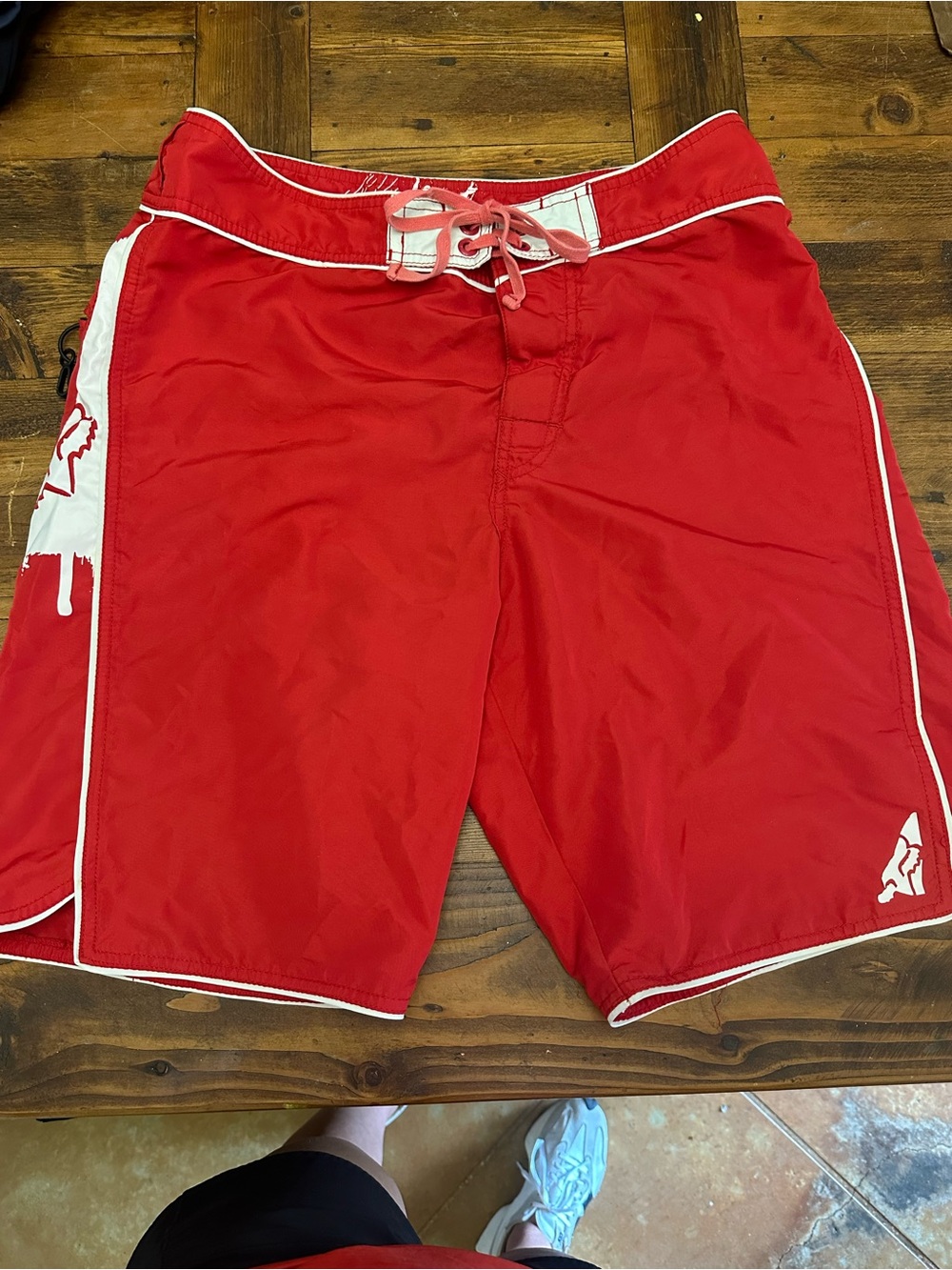 Fox Red Boardshorts with White Trim